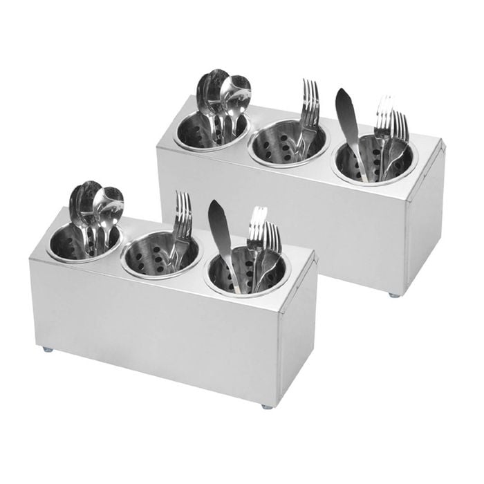 SOGA 2X 18/10 Stainless Steel Conical Utensils Cutlery Holder with 3 Holes
