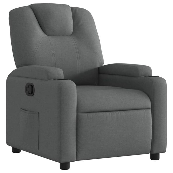 vidaXL Recliner Chair Office Reclining Armchair Single Sofa Dark Grey Fabric