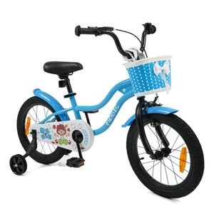 Costway 40cm Kid Bicycle Dual Brake Bike Training Wheels Adjustable Blue