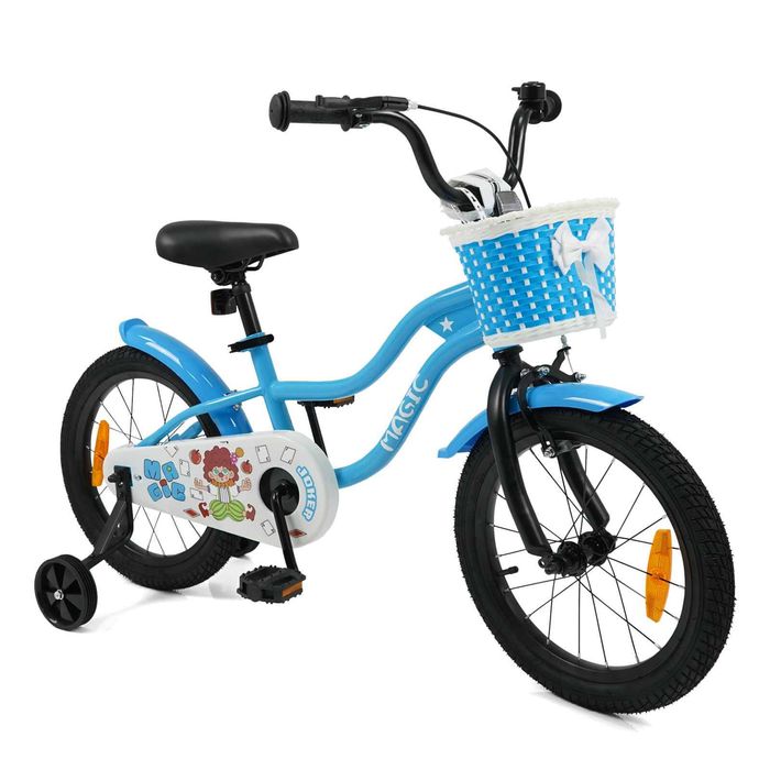 Costway 40cm Kid Bicycle Dual Brake Bike Training Wheels Adjustable Blue