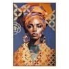 Urban Style Brushmarks Foiled Canvas African Woman Blue