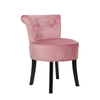 P&P Pink Velvet Vanity Chair With Tufted Back & Nailhead Trim – Upholstered Dressing Stool