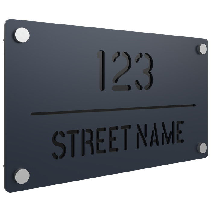 ProtectorAl 380 x 220mm Deep Ocean Aluminium Cut Through Custom House Sign