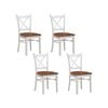 Lupin Dining Chair Set of 4 Crossback Solid Rubber Wood Furniture - White Oak