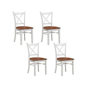 Lupin Dining Chair Set of 4 Crossback Solid Rubber Wood Furniture - White Oak