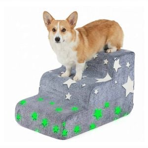 Costway 3 Steps Pet Ramp Glow-in-the-dark Dog Stairs Non-slip