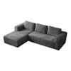 Oikiture Modular L Shape Compressed Sofa Couch Chaise Lounge Grey