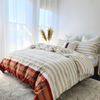 Double Quilt Cover Set – 100% Cotton – Doona Cover Set (Rust\Beige\White)