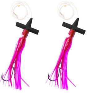 2PK Sea Pro Skirt Teaser Rigged Offshore Trolling Fishing Teaser 9 In - Pink