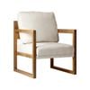Oikiture Armchair Accent Chair Wood Beige