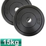 15Kgs Olympic Bumper Gym Weight Plates (Pair)