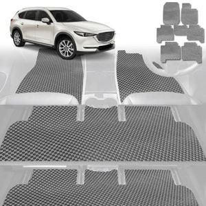 6D Diamond Car Floor Mats for Mazda CX-8 2018-Current-Ultimate Set-Grey-Outback GT