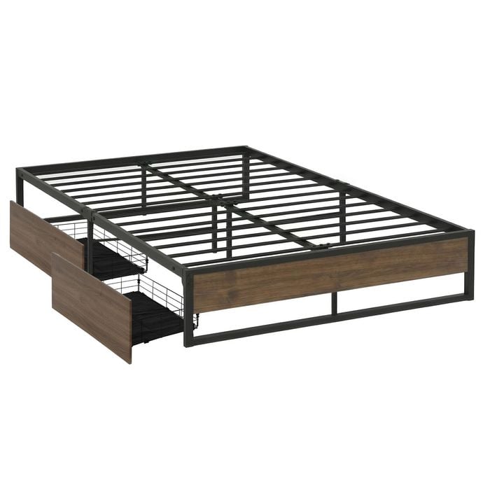 Artiss Bed Frame Metal Frame Double Size Bed Base 2 Drawers Oslo