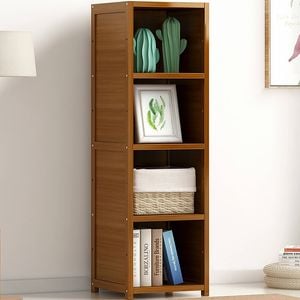 Bamboo Shelf Bookcase Display Storage Rack Stand