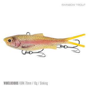 Samaki Vibelicious Fork Tail Vibe 70mm Soft Plastic Fishing Lure Rainbow Trout