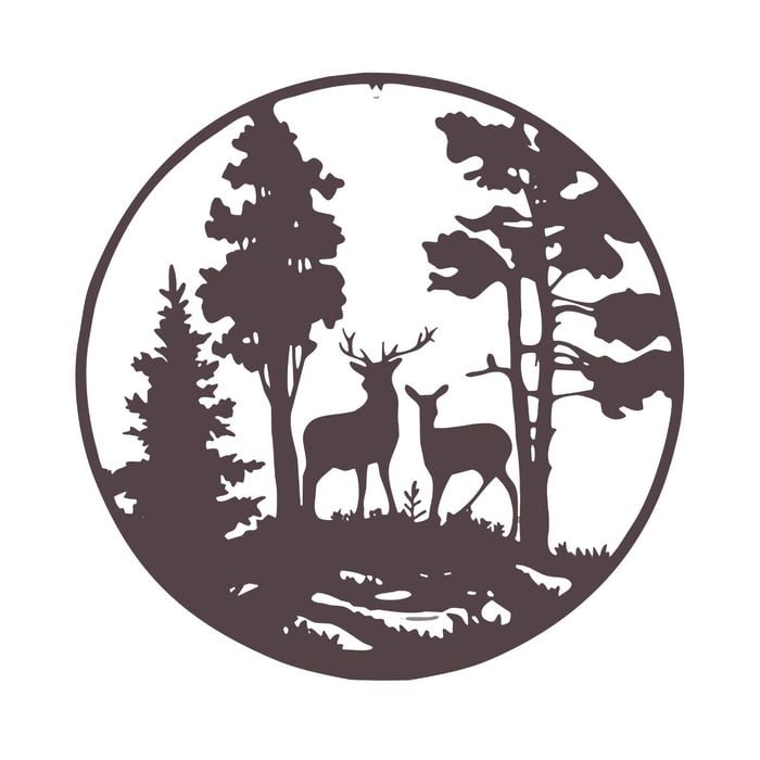 P&P 80×1×80cm Rusty Reindeer Metal Wall Decor, Elegant Rustic Reindeer Artwork for Living Rooms & Offices