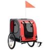 vidaXL Pet Bike Trailer Foldable Dog Stroller Bicycle Carrier Red and Black