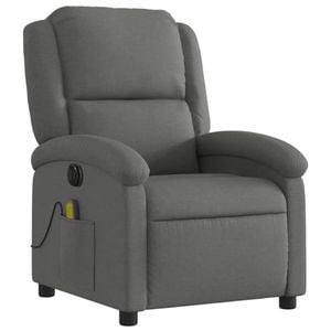vidaXL Electric Massage Recliner Chair Armchair Single Sofa Dark Grey Fabric