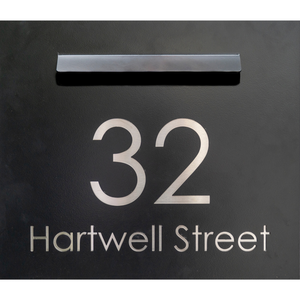 Numero Black Custom Letterbox & House Sign - Medium