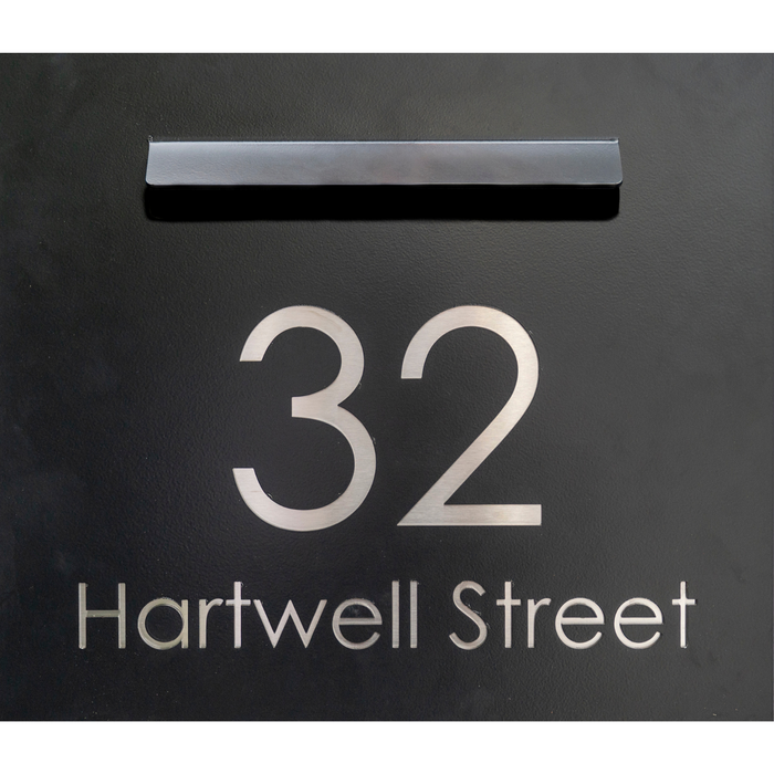 Numero Black Custom Letterbox & House Sign - Medium