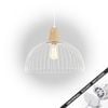 Snap Lighting Strand Timber and Metal Cage Downlight to Pendant Light Conversion Kit White