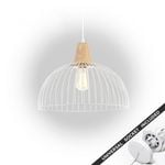 Snap Lighting Strand Timber and Metal Cage Downlight to Pendant Light Conversion Kit White