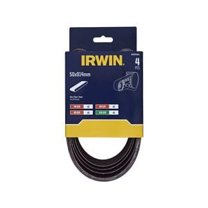 IRWIN 50 x 914mm Mix Grit Sanding Belts - 4 Pack