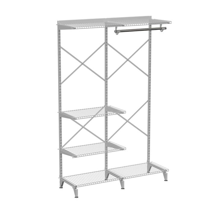 Flexi Storage Home Solutions 1248 x 1870 x 395mm White Double Slot Standing Wardrobe Starter Kit