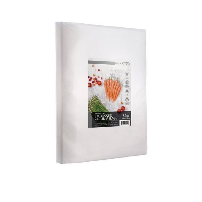 Foodtek Channel Embossed Vacuum Bags 40x30cm 50pk