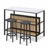 Costway 3pc Dining Table Chairs Set Kitchen Island 2 Bar Stool Shelf