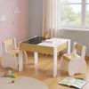 Advwin 4-in-1 Kids Table & 2 Chairs Set Wooden Activity Table Play Desk w/ Graffiti Top & Storage