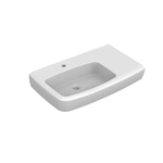 Johnson Suisse White Lucca Right Hand Shelf Basin With 1 Taphole No Overflow And Plug And Waste