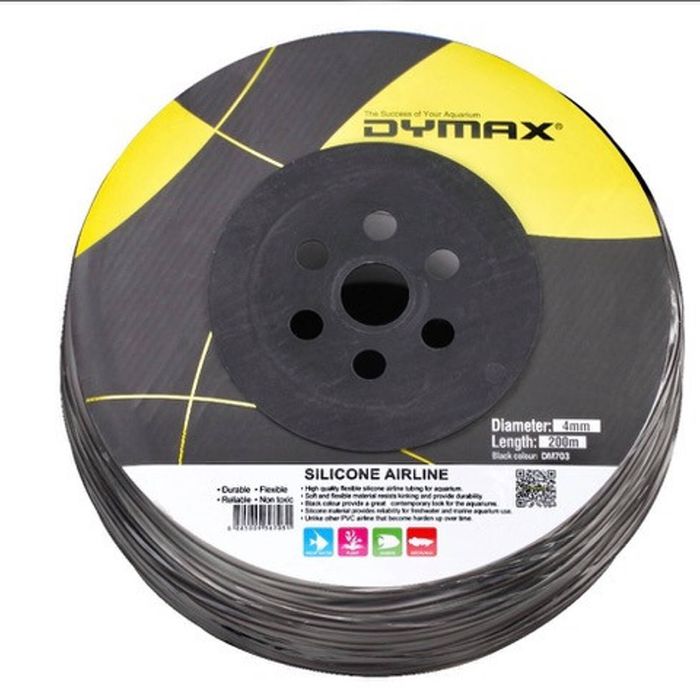 Dymax Silicone Airline Black 4mm (Per Metre) (DM703)