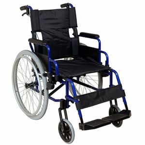 Safety and Mobility Lightweight Aluminium Self-Propelled Wheelchair Blue Frame