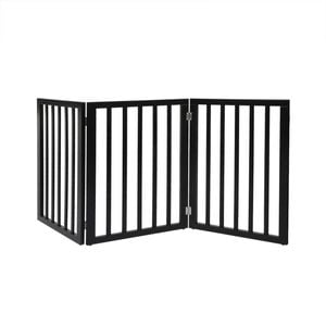 Pawz 3-Panel Wooden Foldable Pet Gate Black
