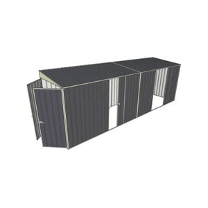 Build-a-Shed 1.5 x 6 x 2m Single and Double Sliding Side Door Skillion Shed - Grey