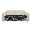 SOGA Sofa Cover Throw Blanket Black Horse Print 4-Seater 90 x 260cm