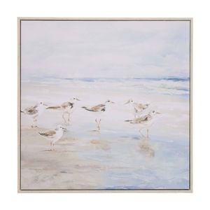 Lvd Hand-finished Wood Framed Canvas Sandpipers Print Home Decor 60x60cm