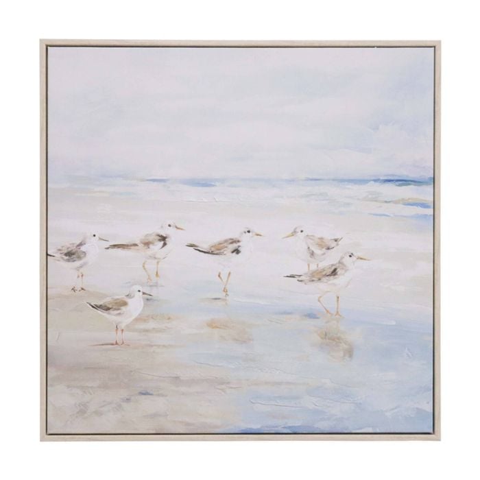 Lvd Hand-finished Wood Framed Canvas Sandpipers Print Home Decor 60x60cm