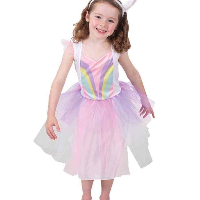 Unicorn Costume Girls Halloween Fancy Dress Book Week Rainbow Purple