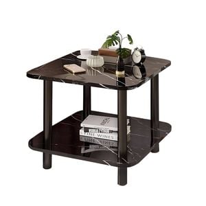 SOGA 70cm Black Ceramic Side Table
