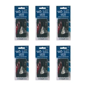 6x Jarvis Walker Paternoster Surf Rig with 84g Star Sinker Size 4/0