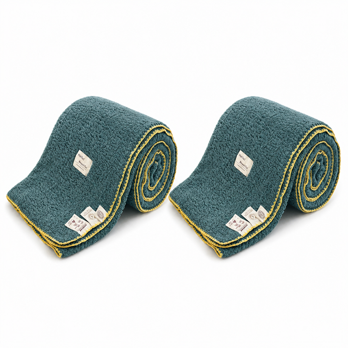 Soga 2x 230x200cm Grayish-green Flannel Polyester Throw Blanket
