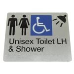 Bradley Unisex Toilet LH and Shower Braille Toilet Sign