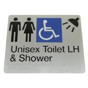 Bradley Unisex Toilet LH and Shower Braille Toilet Sign