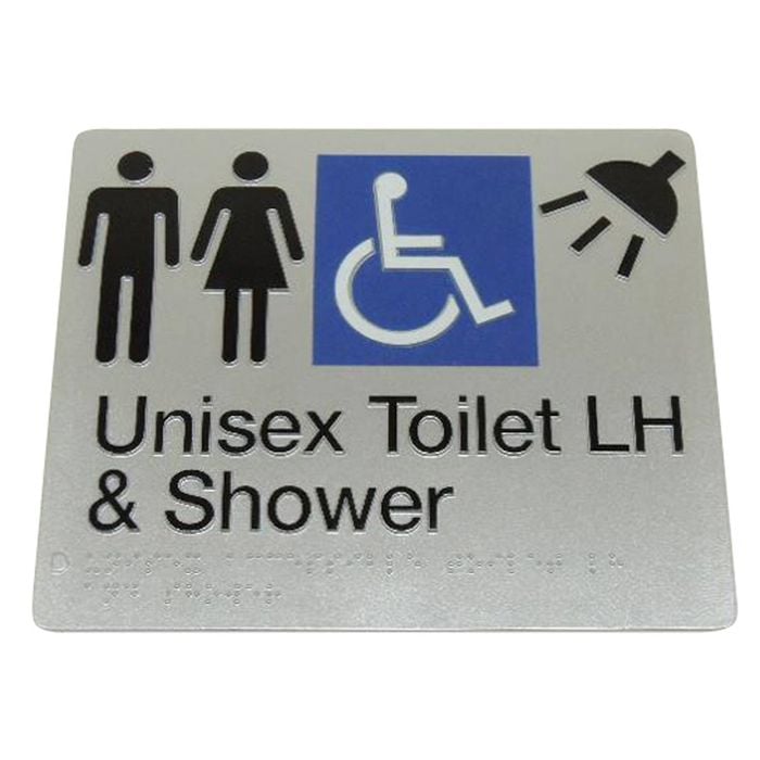 Bradley Unisex Toilet LH and Shower Braille Toilet Sign