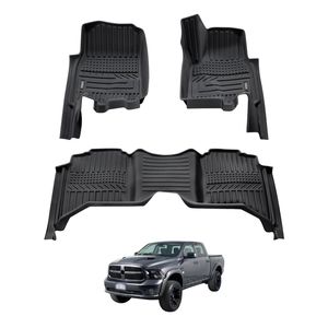 AUSGO Car Floor Mats for RAM 1500 DS Series Crew Cab 2017-2022 All-Weather Floor Liners