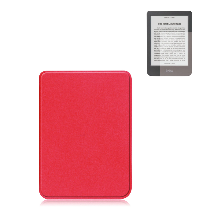 StylePro Combo Kobo Clara Slim-Fit Case With Screen Protector, Red