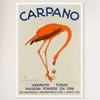 Galrie Carpano Vermouth Flamingo Vintage Advertising Poster for Collectors and Home, White Frame, A4 21 x 30cm (8 x 12inch)