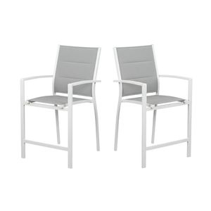 Torres 2pc Set Outdoor Barstool Aluminium Bar Chair White